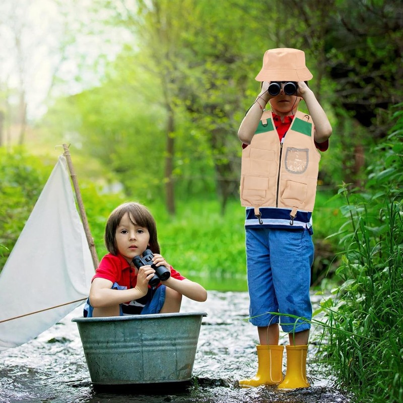 Outdoor Adventure Hat - Safari Costume with Cargo Vest Hat,Backyard