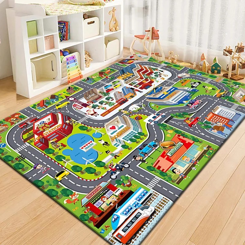 Outdoor Adventure Toys - Colorful Kids City Map Play Mat