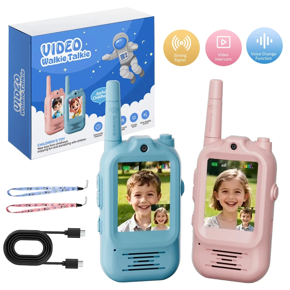 Outdoor Adventure Video - 2pcs Kids Video Walkie Talkie Rechargeable