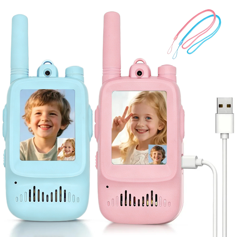 Outdoor Adventure Toys - 2pcs Kids Video Walkie Talkie Rechargeable
