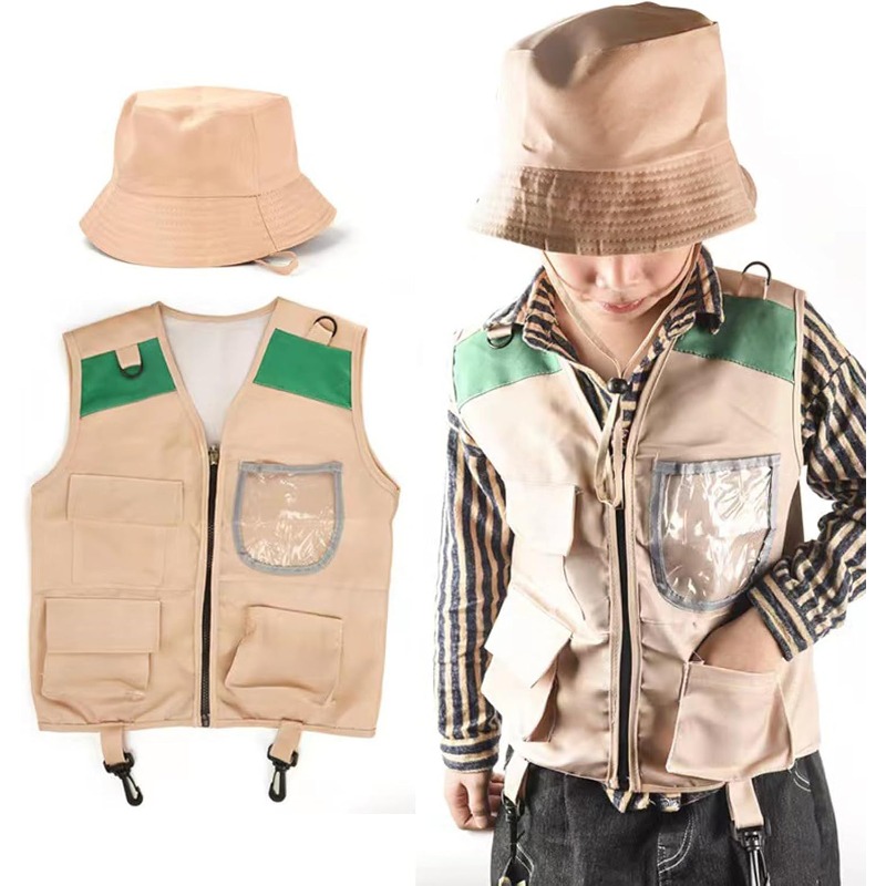 Safari Costume with Cargo Vest - Outdoor Adventure Hat review and price