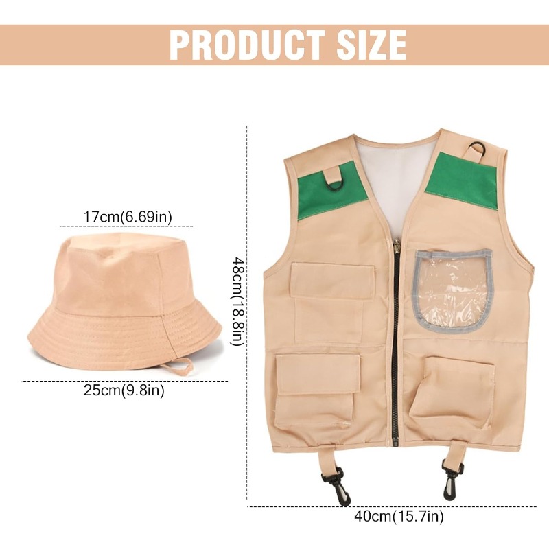 Safari Costume with Cargo Vest - Outdoor Adventure Hat review and price