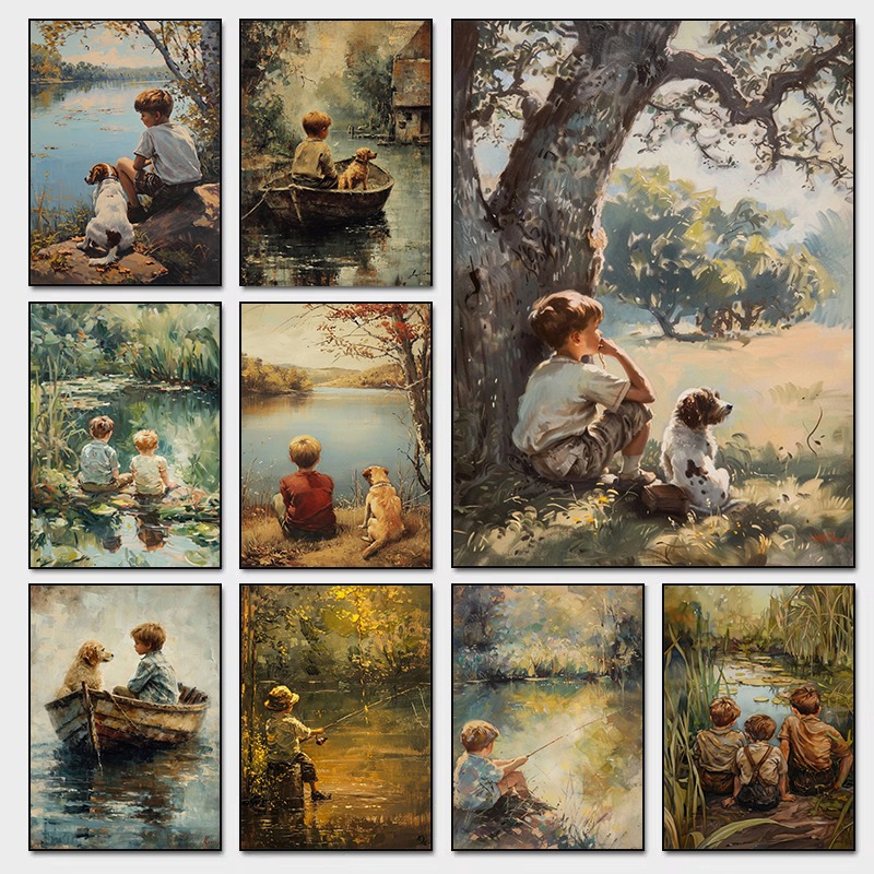 Vintage Boys Room Art Poster B - Outdoor Adventure Boys review and price
