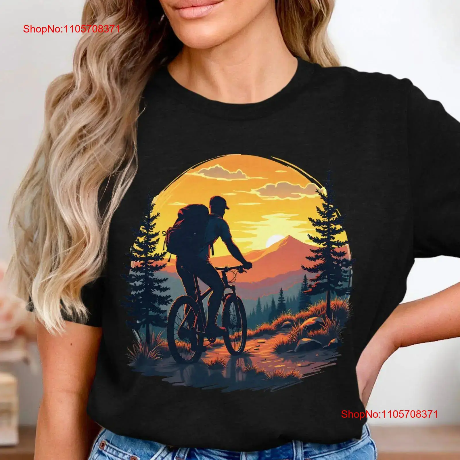 Mountain Biking at Sunset T Sh - Outdoor Adventure At review and price